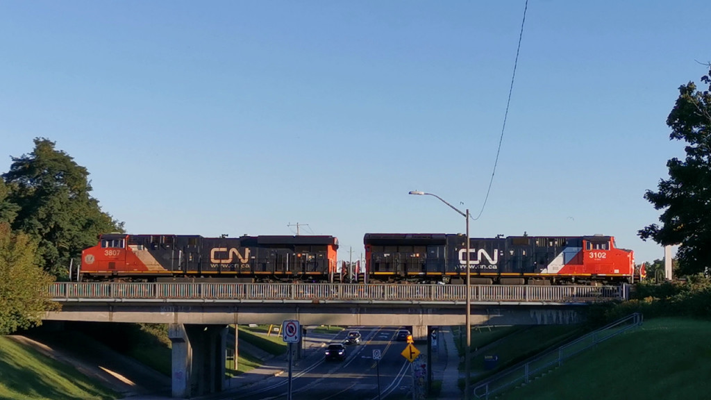 CN 148 passing over the Division St bridge at Cobourg ON